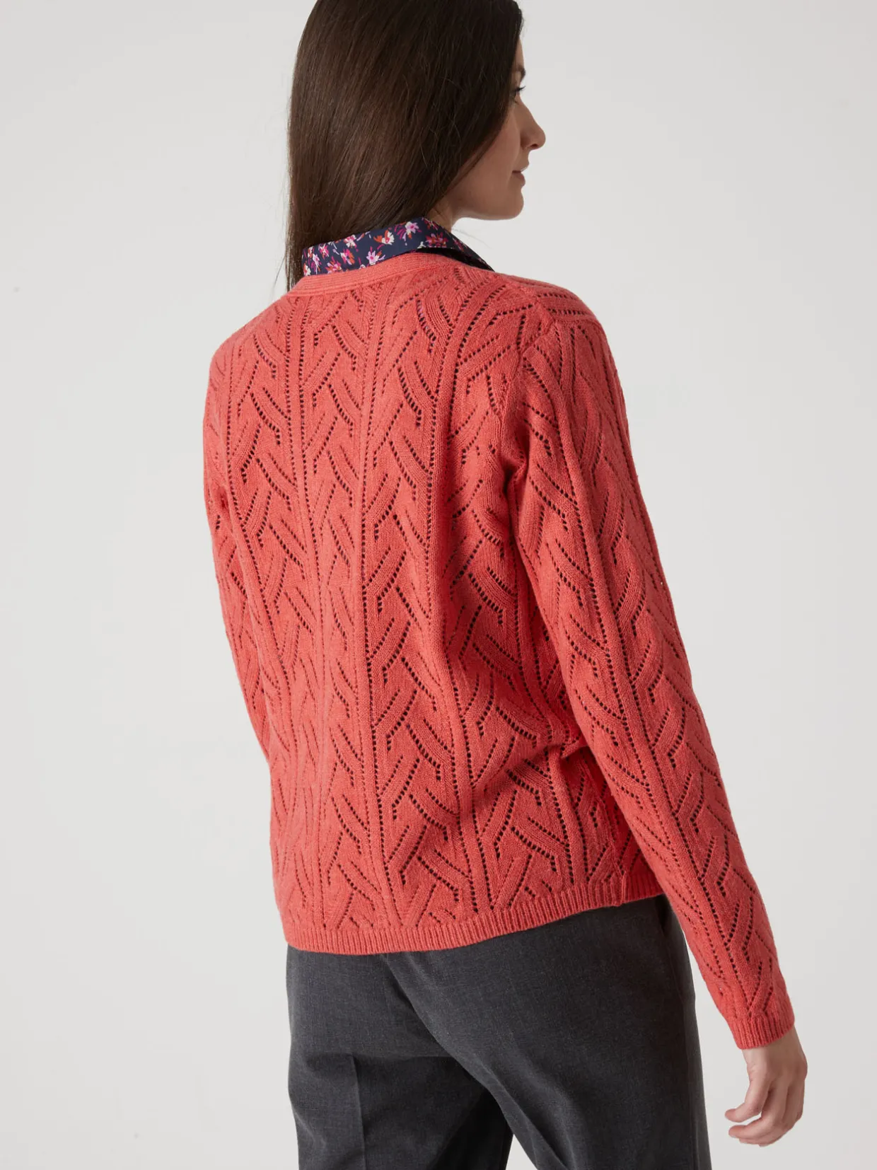 Femme Daxon Gilet maille point fantaisie avec laine