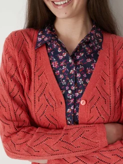 Femme Daxon Gilet maille point fantaisie avec laine