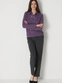 Femme Daxon Gilet maille point fantaisie avec laine