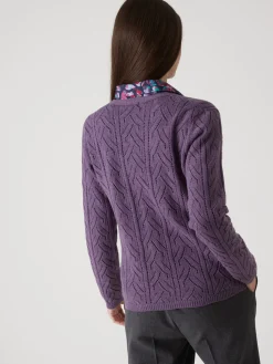 Femme Daxon Gilet maille point fantaisie avec laine