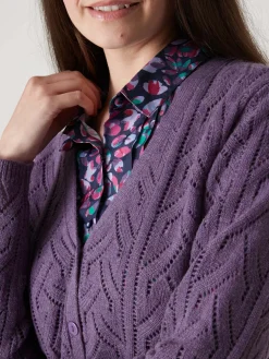 Femme Daxon Gilet maille point fantaisie avec laine