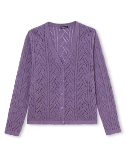 Femme Daxon Gilet maille point fantaisie avec laine