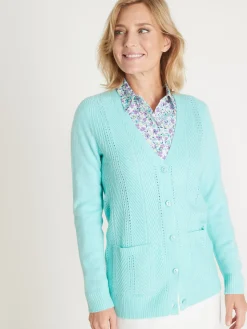 Femme Daxon Gilet manches longues point ajouré