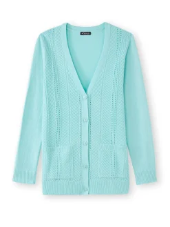 Femme Daxon Gilet manches longues point ajouré