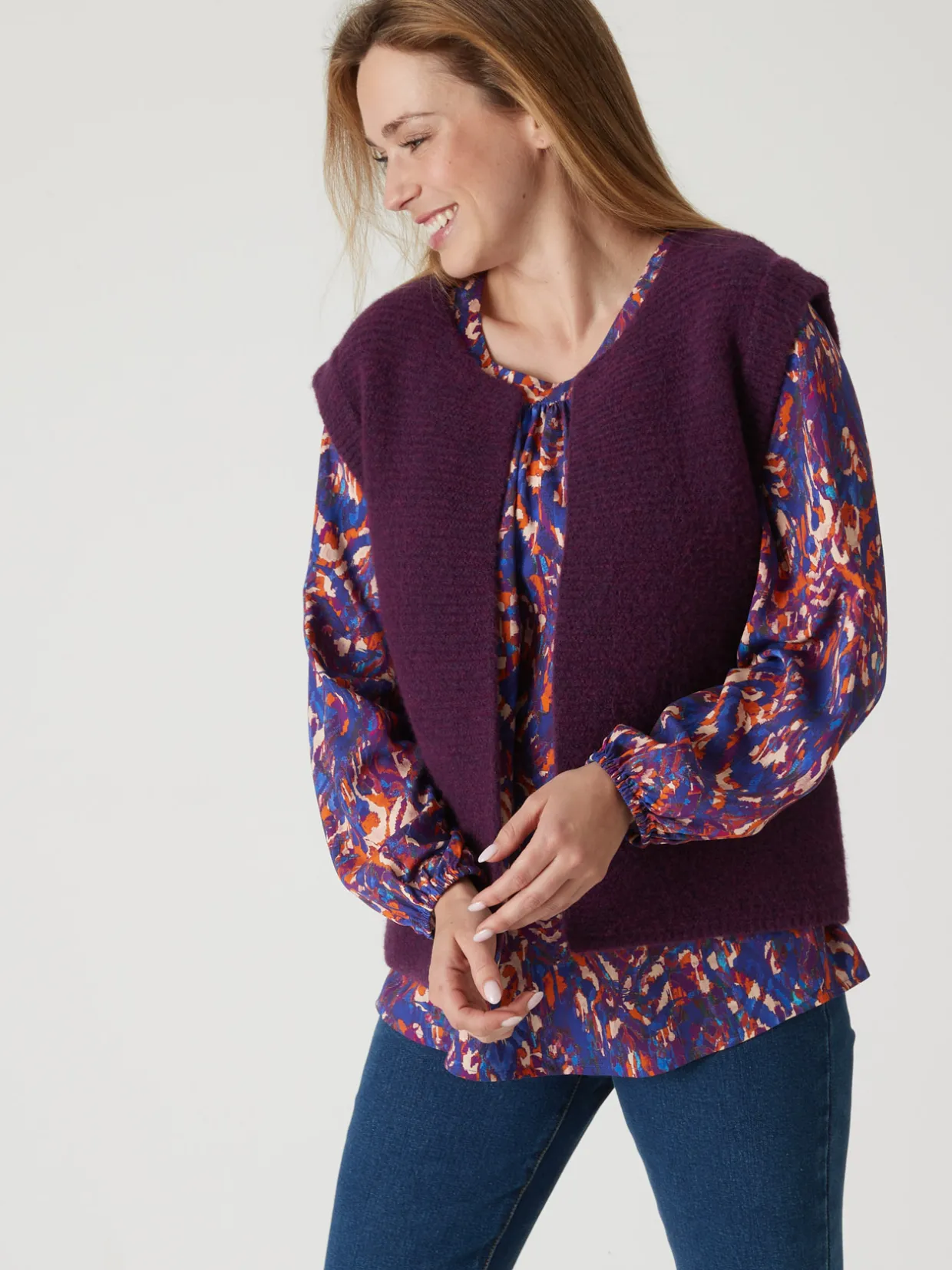 Femme Daxon Gilet point mousse sans manches