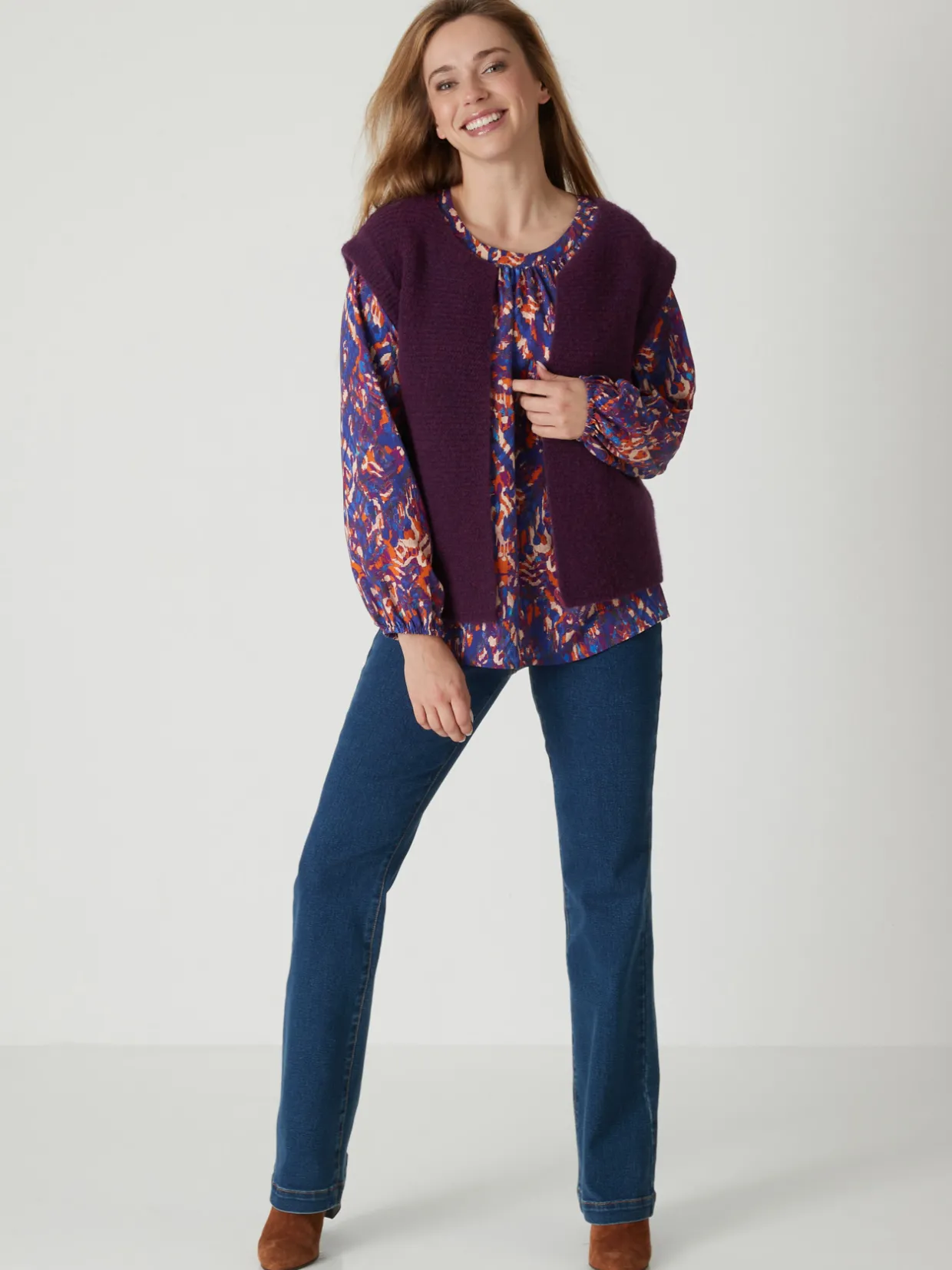 Femme Daxon Gilet point mousse sans manches