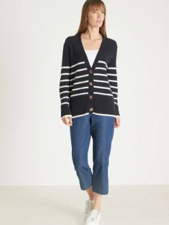 Femme Daxon Gilet rayé manches longues