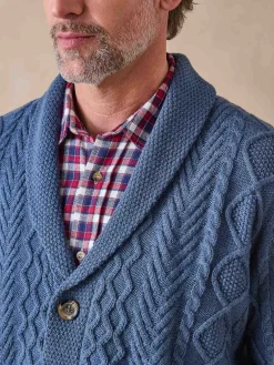 Homme Daxon Gilet torsadé col châle avec laine