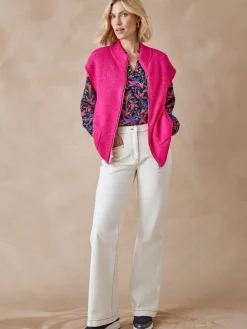 Femme Daxon Gilet zippé sans manches côtes anglaises