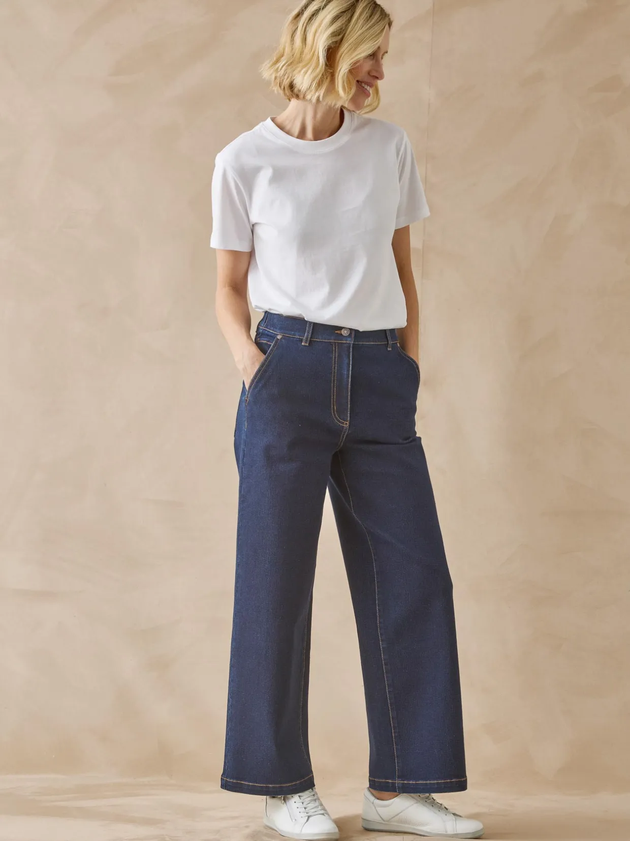 Femme Daxon Jean 5 poches large et court