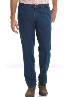 Homme Daxon Jean droit pur coton taille élastiquée