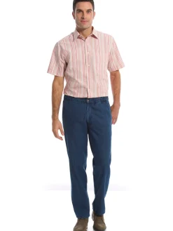 Homme Daxon Jean droit pur coton taille élastiquée