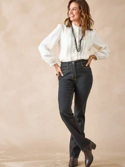 Femme Daxon Jean droit taille haute stretch