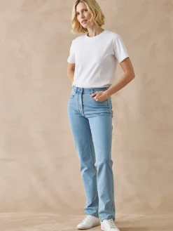 Femme Daxon Jean droit taille haute stretch