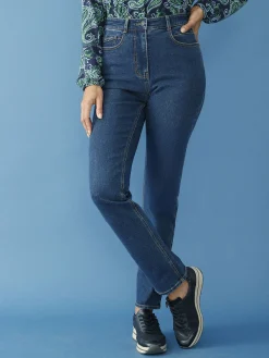 Femme Daxon Jean droit taille haute stretch