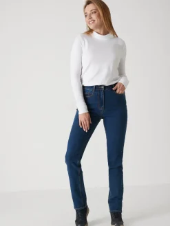 Femme Daxon Jean droit taille haute stretch