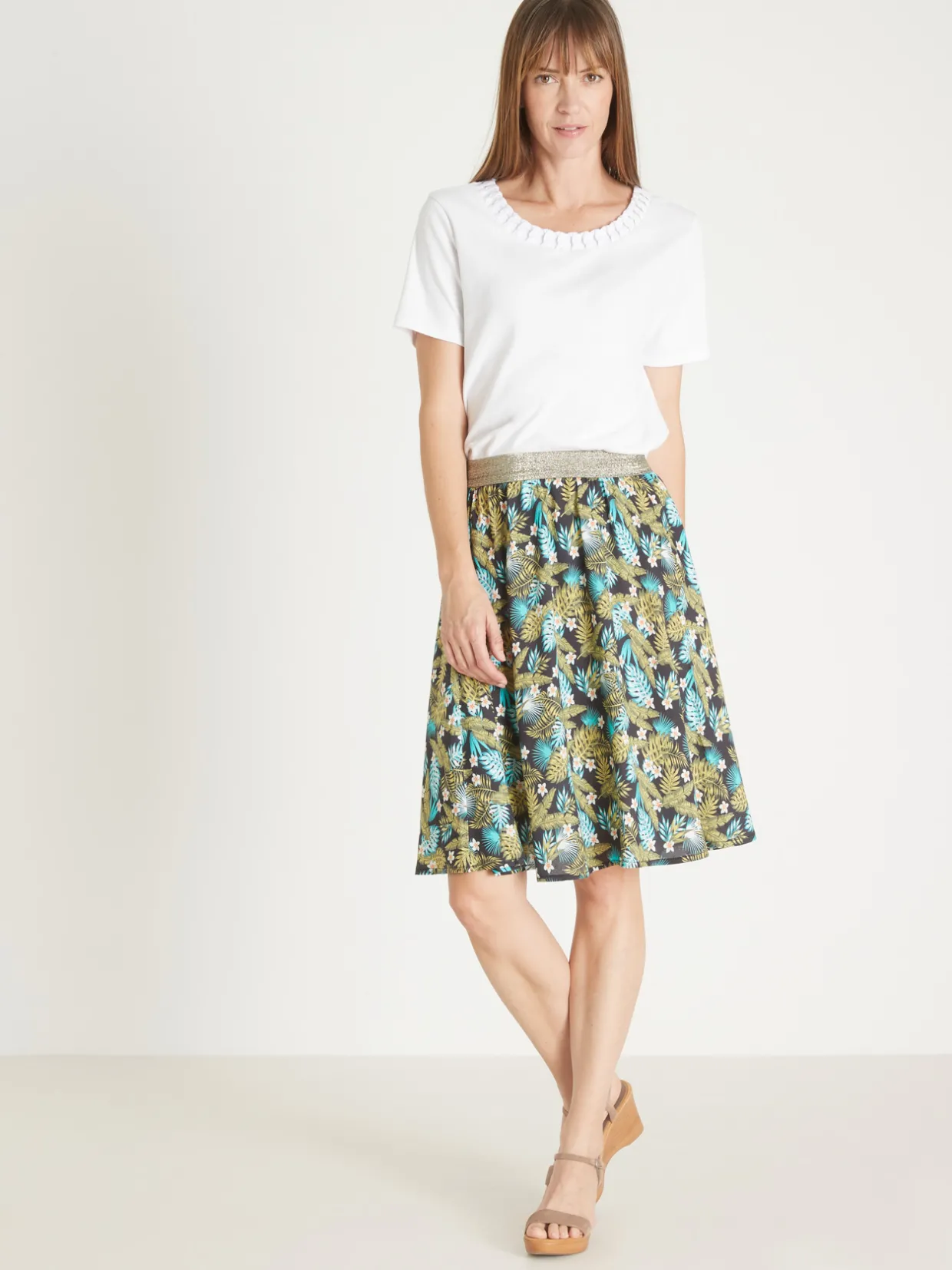 Femme Daxon Jupe courte entièrement élastiquée