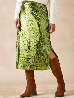 Femme Daxon Jupe droite à sequins