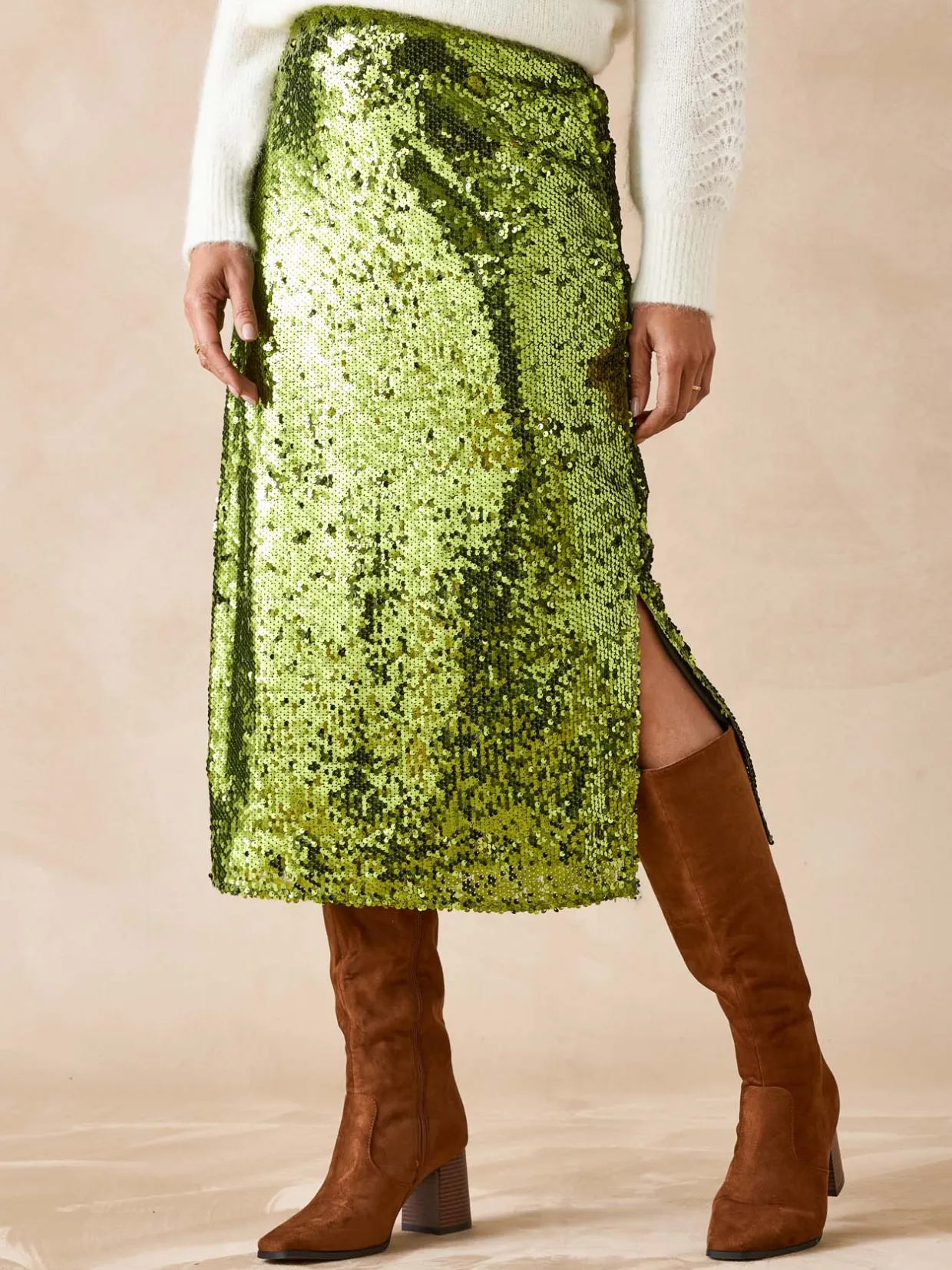 Femme Daxon Jupe droite à sequins