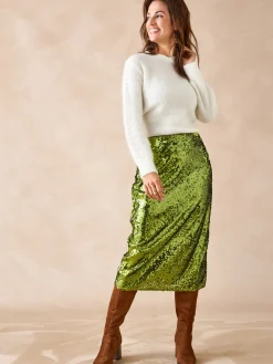 Femme Daxon Jupe droite à sequins