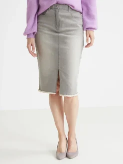 Femme Daxon Jupe droite en denim extensible