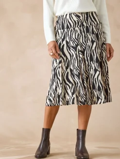 Femme Daxon Jupe en maille, entièrement élastiquée