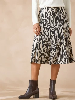 Femme Daxon Jupe en maille, entièrement élastiquée