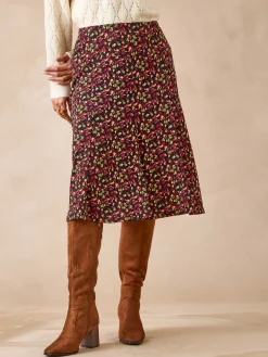 Femme Daxon Jupe en maille, entièrement élastiquée