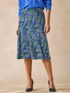 Femme Daxon Jupe en maille, entièrement élastiquée