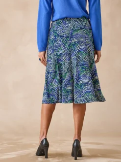 Femme Daxon Jupe en maille, entièrement élastiquée