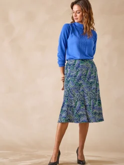 Femme Daxon Jupe en maille, entièrement élastiquée