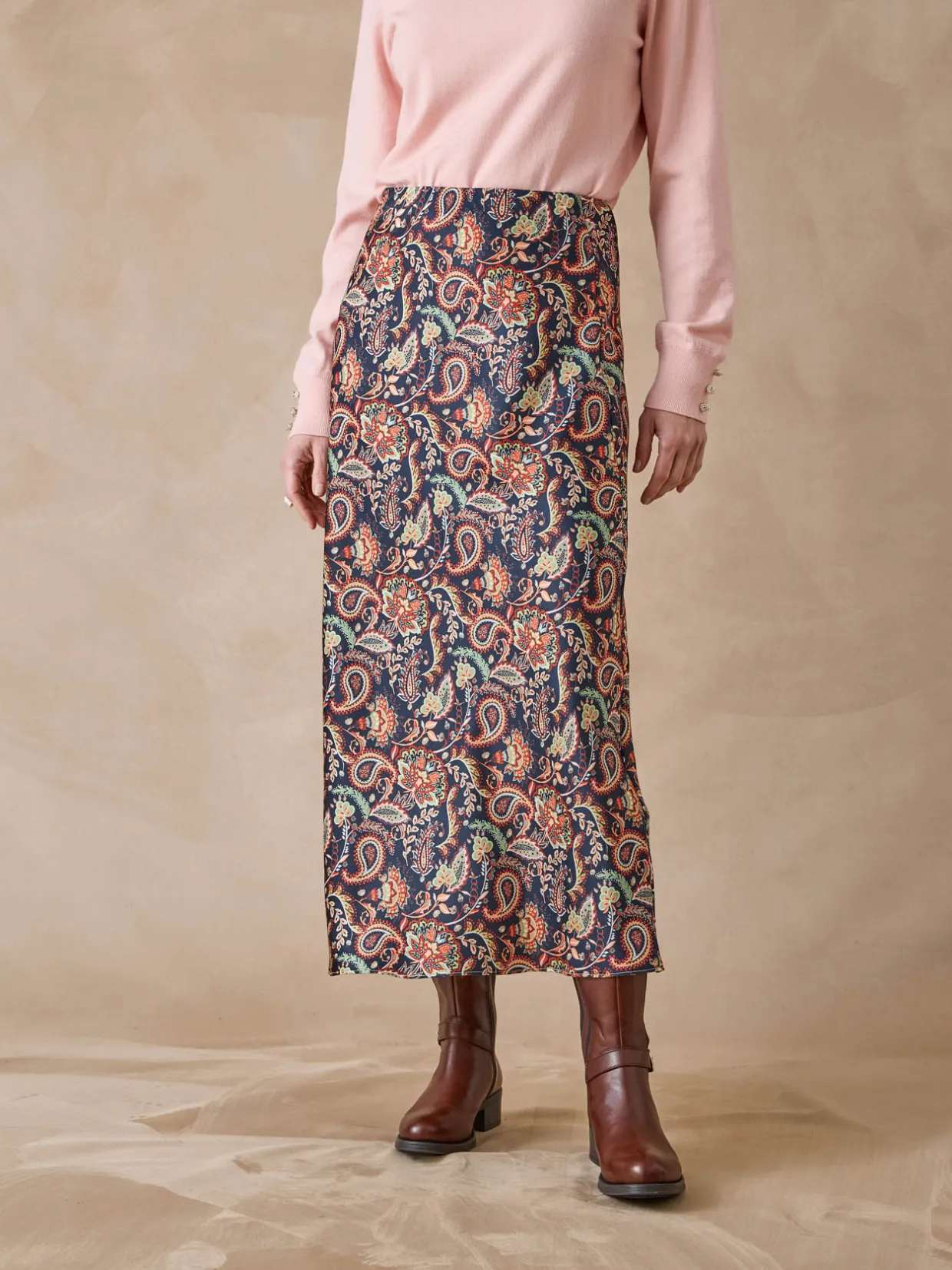 Femme Daxon Jupe en satin élastiquée