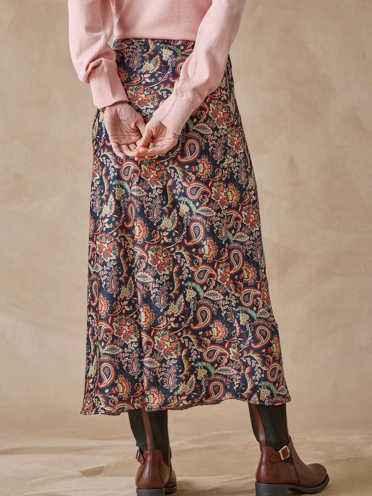 Femme Daxon Jupe en satin élastiquée