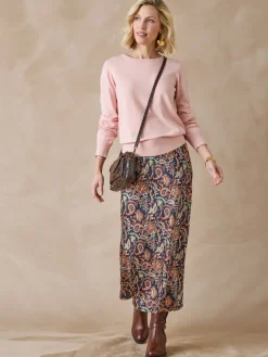 Femme Daxon Jupe en satin élastiquée