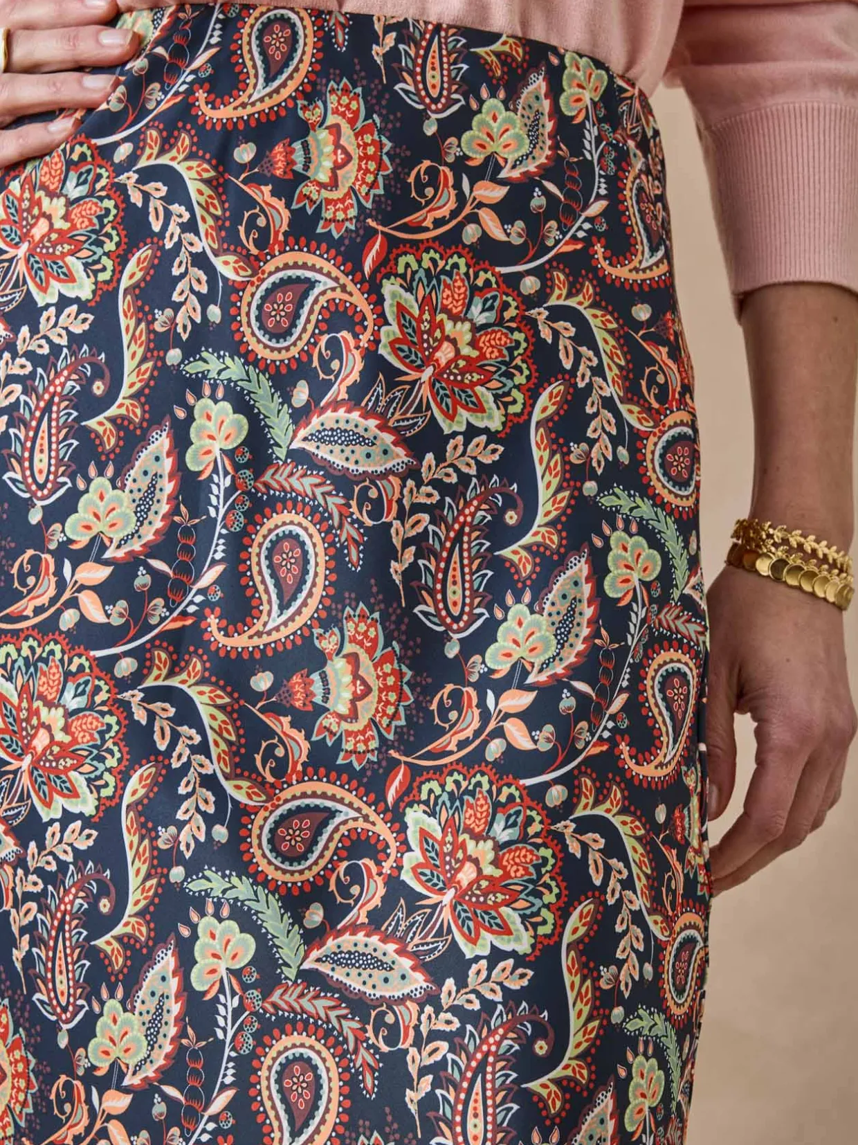 Femme Daxon Jupe en satin élastiquée