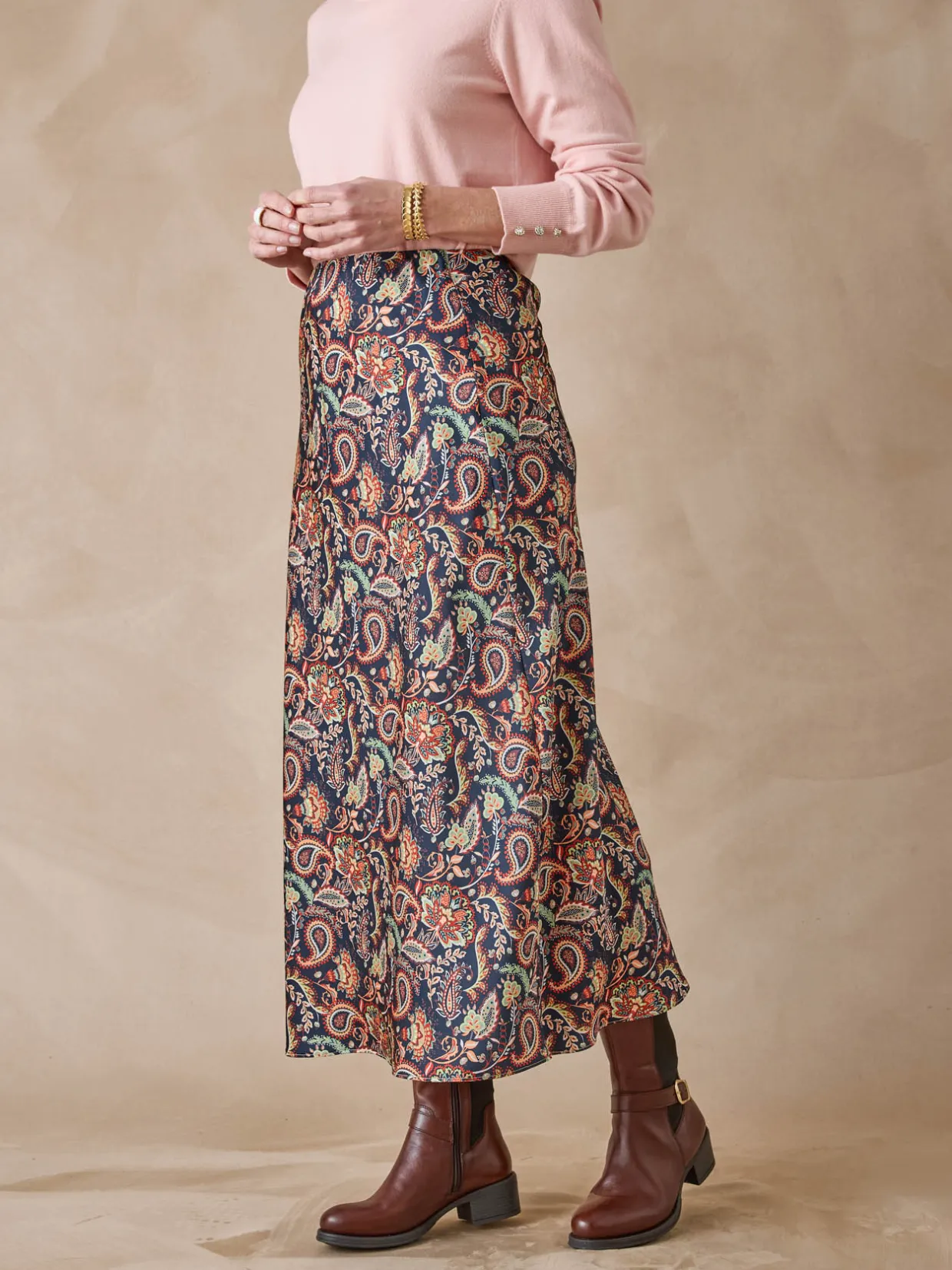 Femme Daxon Jupe en satin élastiquée