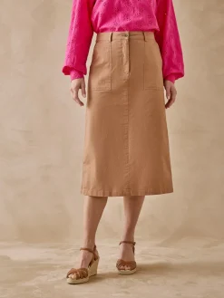 Femme Daxon Jupe en toile coton et lin