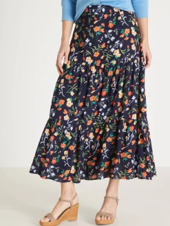 Femme Daxon Jupe élastiquée ample à volants