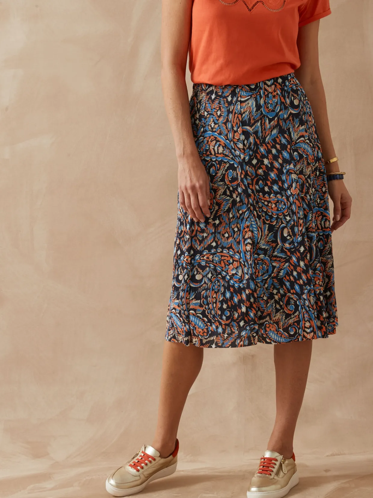 Femme Daxon Jupe élastiquée plissé permanent