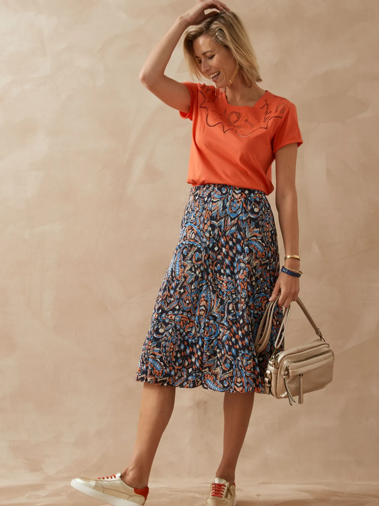 Femme Daxon Jupe élastiquée plissé permanent