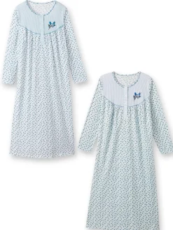 Daxon Lot 2 chemises de nuit manches longues