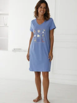 Daxon Lot de 3 chemises de nuit coton court