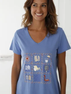 Daxon Lot de 3 chemises de nuit coton court