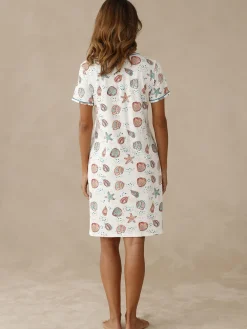 Daxon Lot de 2 chemises de nuit courtes coton