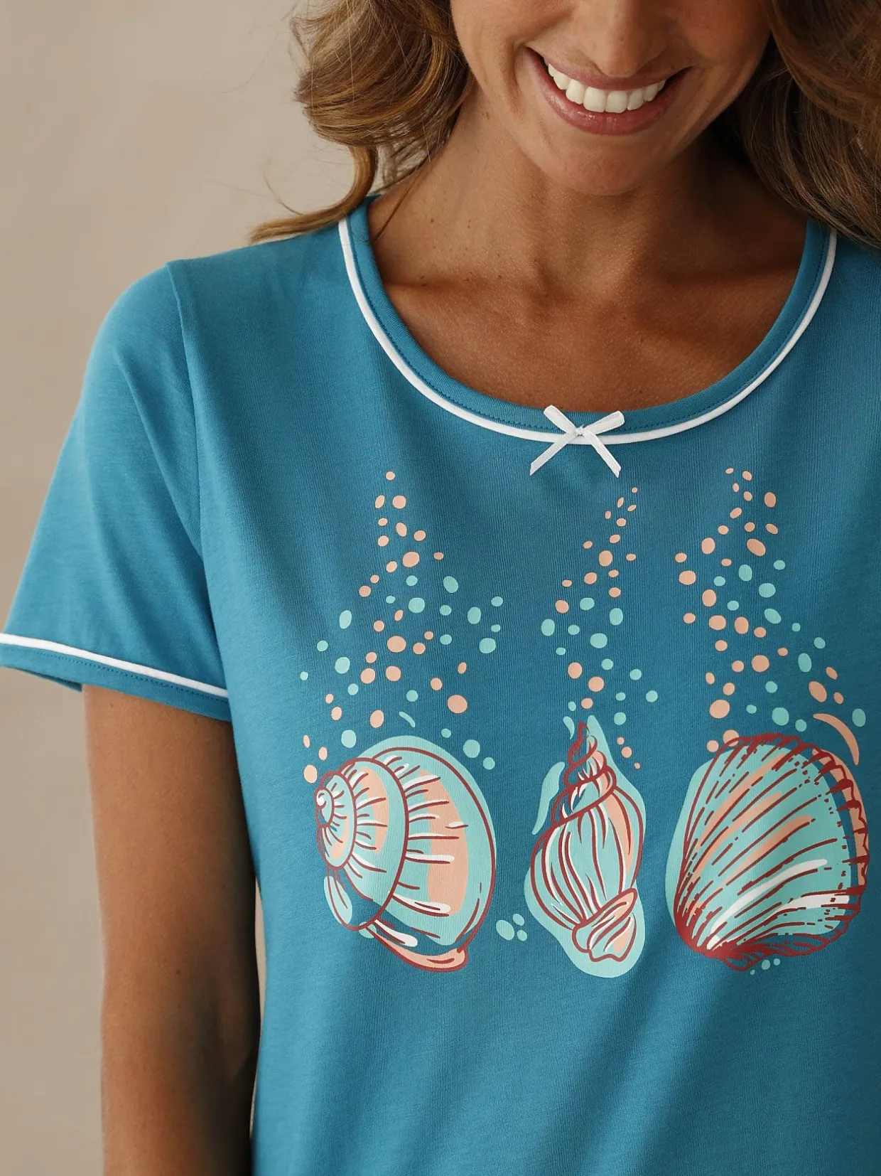 Daxon Lot de 2 chemises de nuit courtes coton