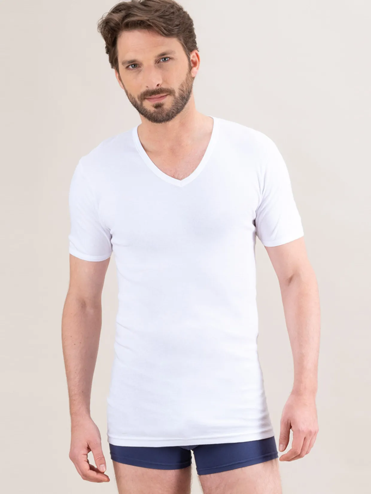 Homme Eminence Lot de 2 maillots col V manches courtes