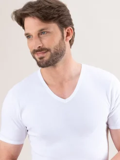 Homme Eminence Lot de 2 maillots col V manches courtes