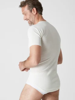 Homme Daxon Lot de 2 maillots de corps V coton/laine