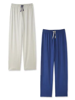Homme Daxon Lot de 2 pantalons de pyjama bas droits