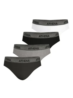 Homme Athéna Lot de 4 slips Basic Coton